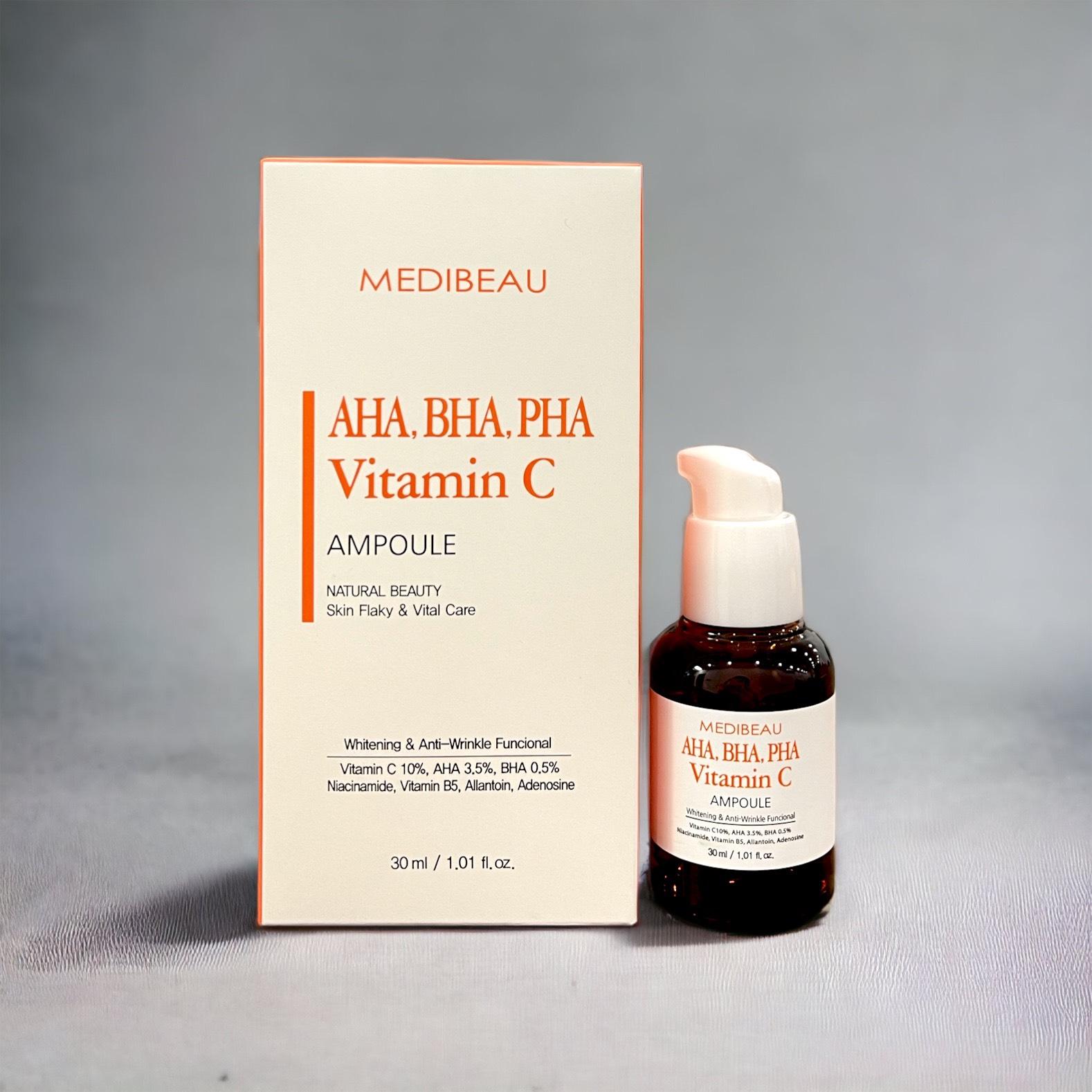 1 Ampoul Aha,Bha,Pha Vitamin C Medibeau Bản đặc biệt
