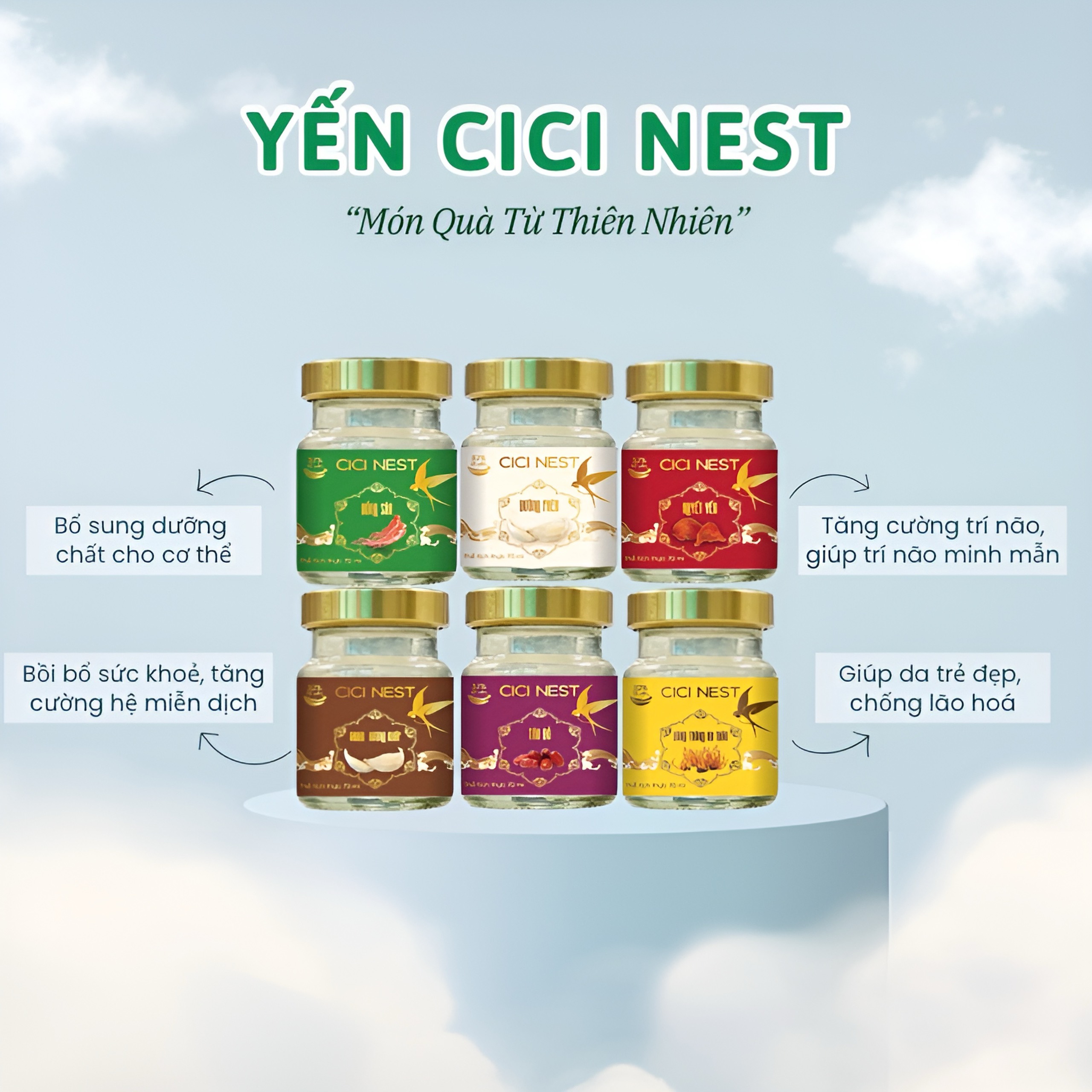 Combo 6 hũ yến ko vỏ 32% SP001495