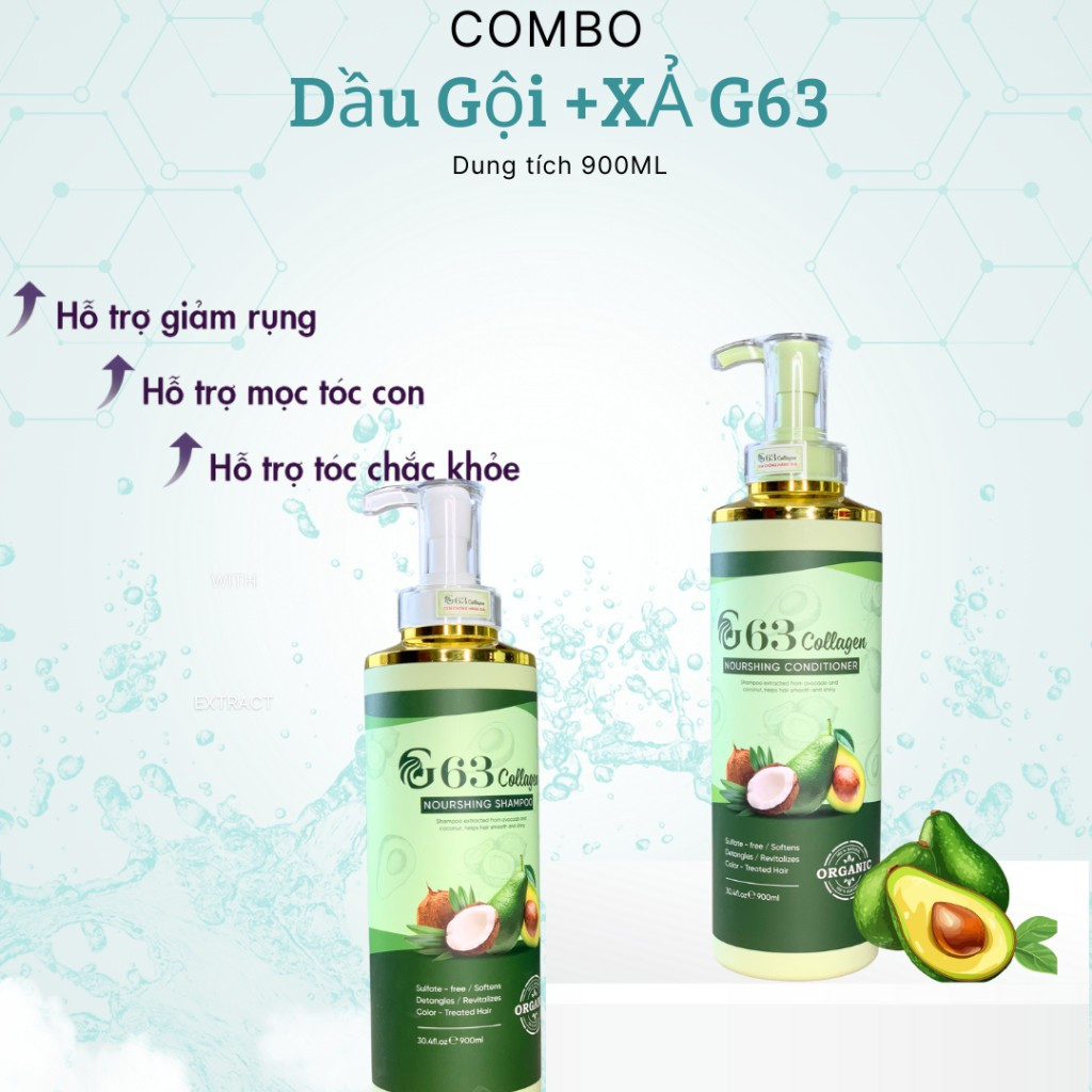 Cặp dầu gội bơ dừa 900 ml gội -900 ml xả SP001663
