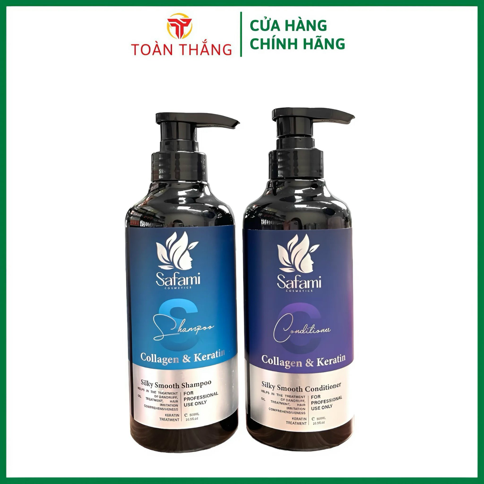 Bộ Dầu Gội Karatin &amp; Biotin Safami 500 ml gội -500 ml xả  SP001669